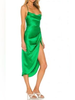 Amanda Uprichard Jasina in Jungle,  Silk High-slit dress XS